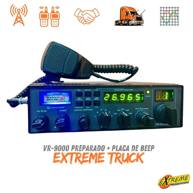 Preparado - Rádio PX Voyager VR-9000 + Placa de Beep MP3 Instalada