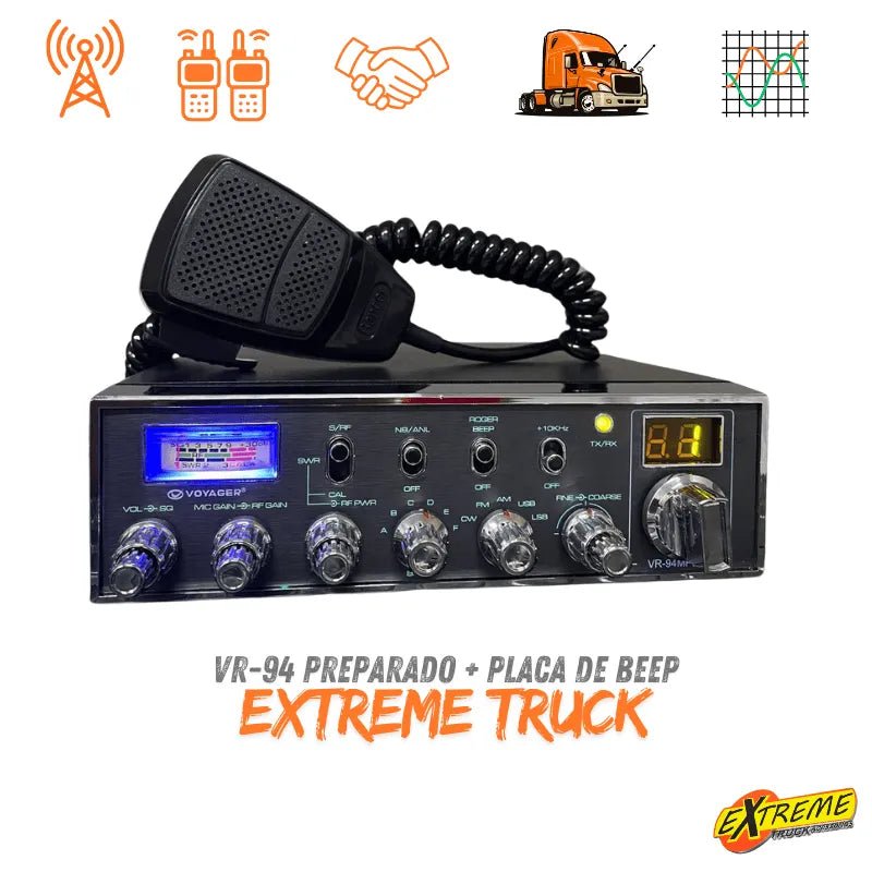 Preparado - Rádio PX Voyager VR-94 + Placa de Beep MP3 Instalada